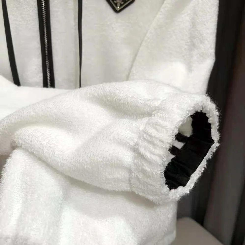 Prada Terry Cloth Hoodie for Women in White Prada Terry Cloth Hoodie for Women in White