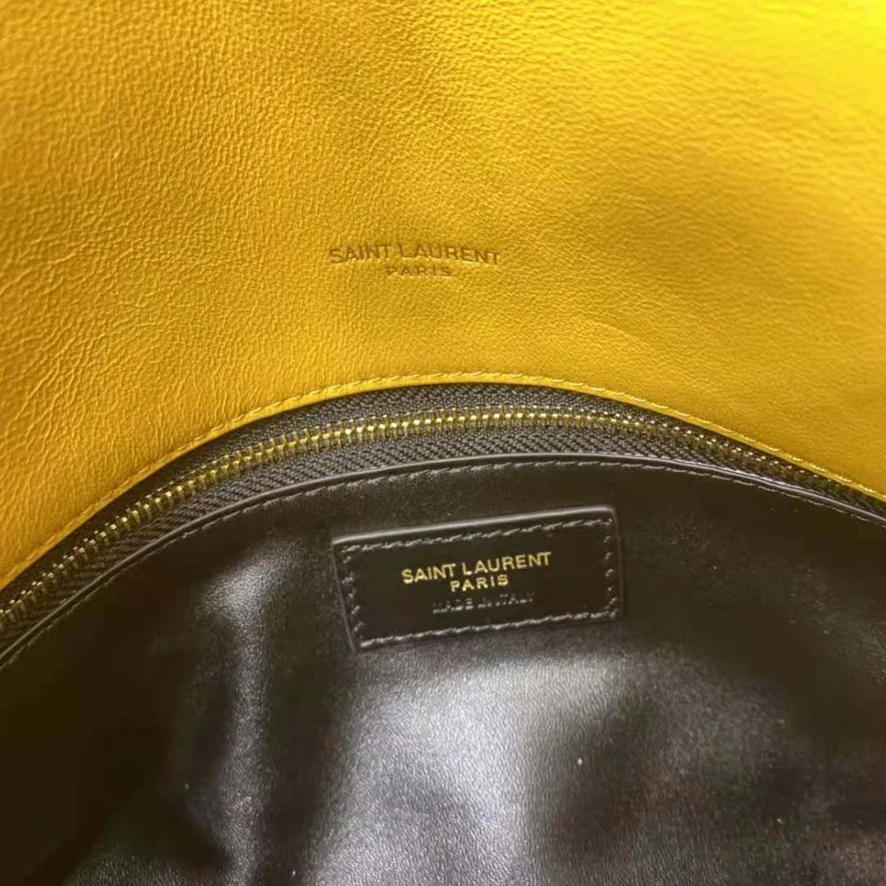 Saint Laurent YSL Sade Puffer Envelope Clutch in Lambskin for Women in Yellow Saint Laurent YSL Sade Puffer Envelope Clutch in Lambskin for Women in Yellow