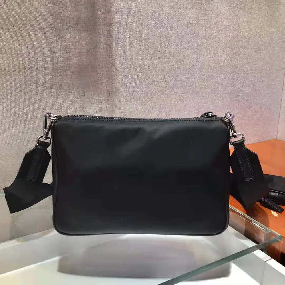 Prada Nylon and Saffiano Leather Bag with Strap for Men in Black Prada Nylon and Saffiano Leather Bag with Strap for Men in Black