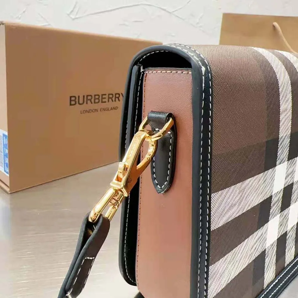 Burberry Check and Leather Small Elizabeth Bag for Women