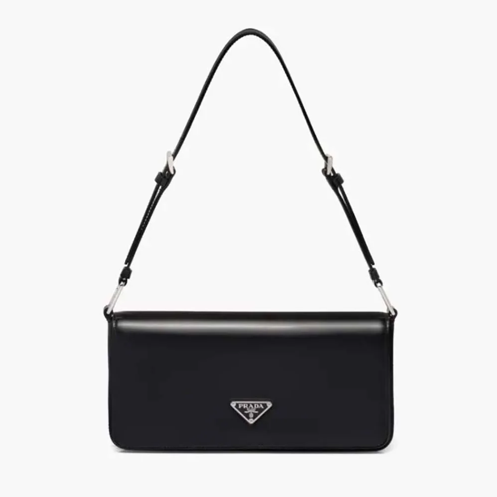 Prada Brushed Leather Prada Femme Bag for Women in Black Prada Brushed Leather Prada Femme Bag for Women in Black