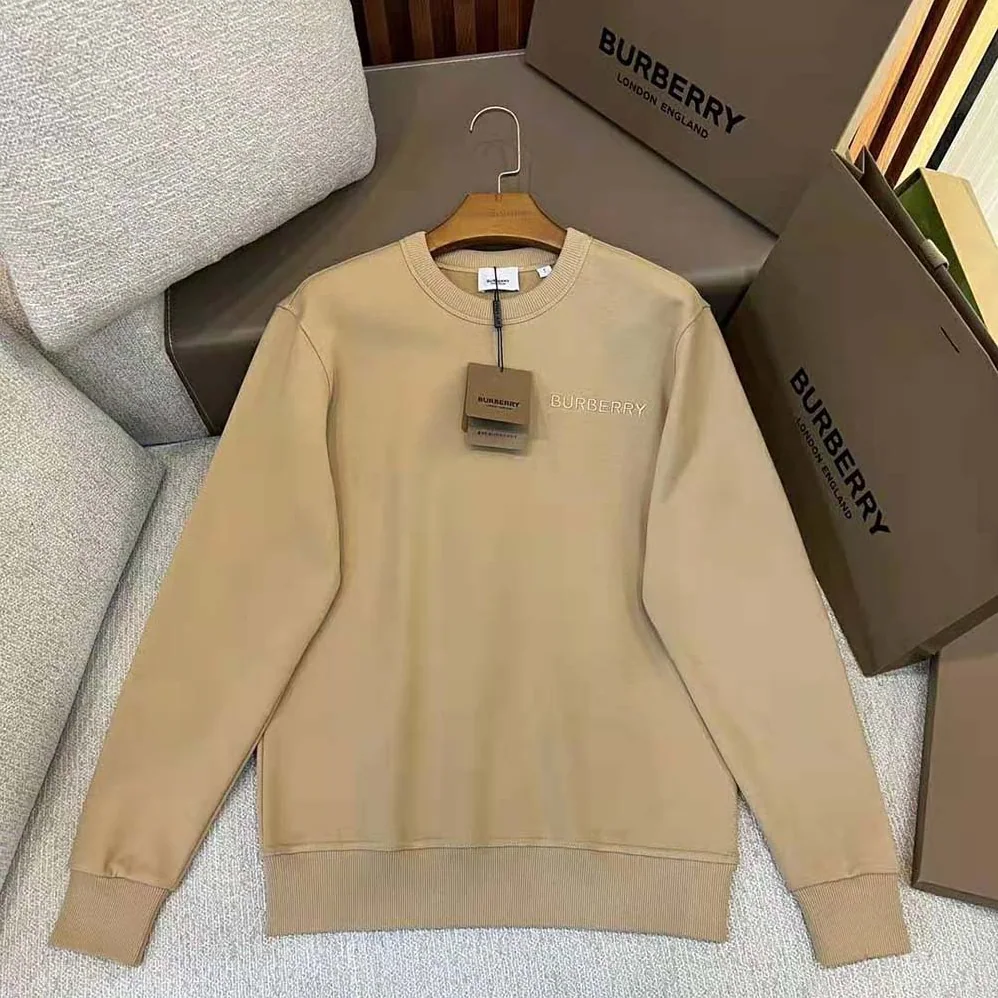 Burberry Check EKD Cotton Sweatshirt for Men in Beige