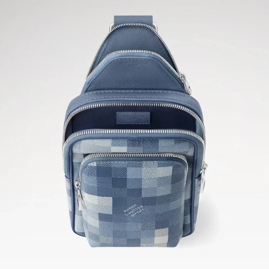 Louis Vuitton Avenue Slingbag PM Crossbody / Indigo Blue Damoflage Silver Hardware