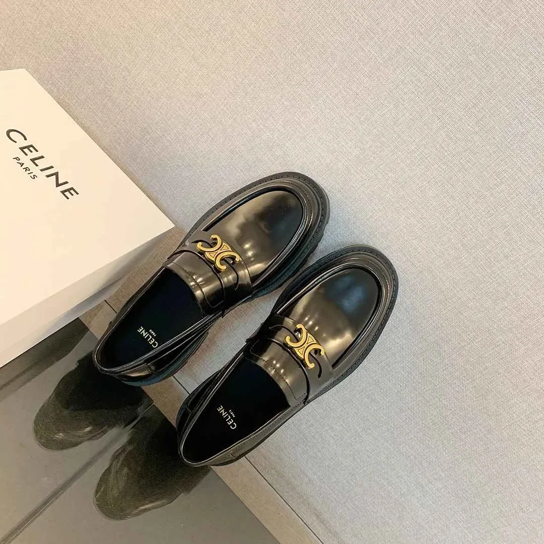 Celine Bulky Penny Chunky Loafer Black