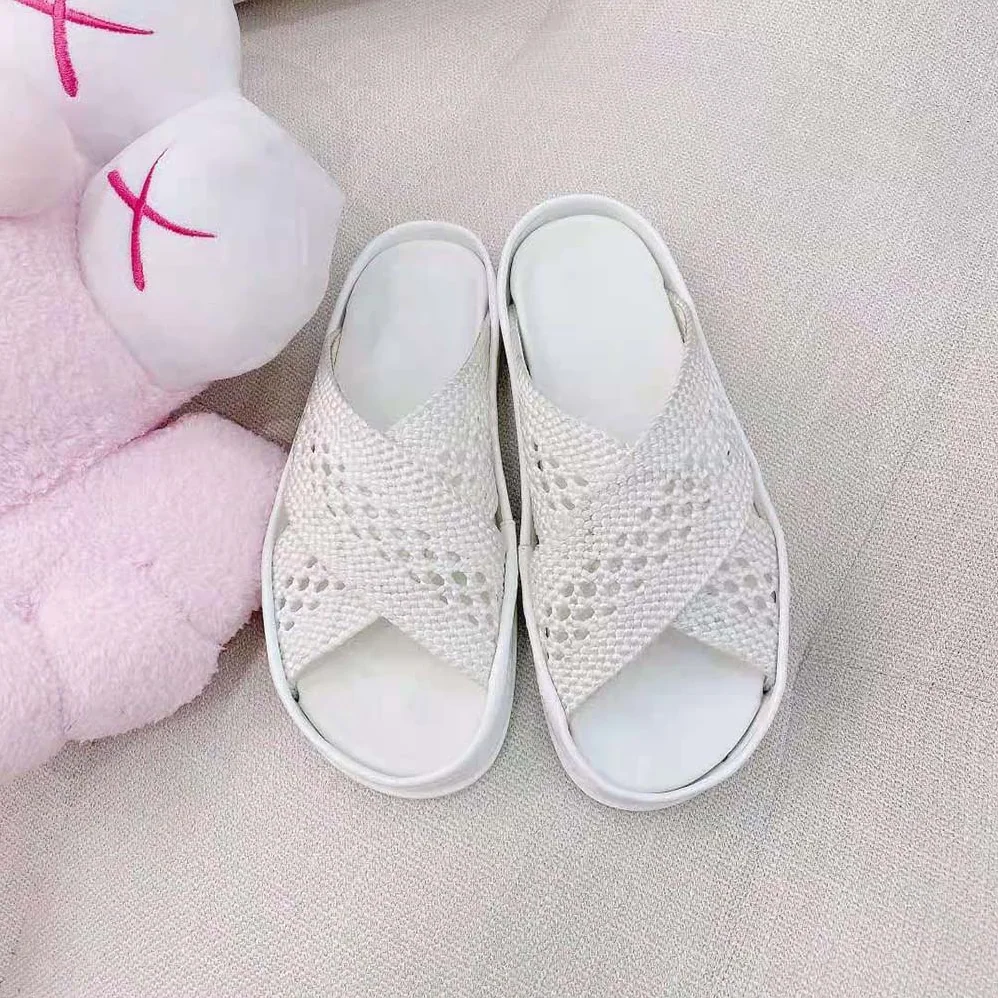 Fendi Reflections White Stretch Lace Slides for Women