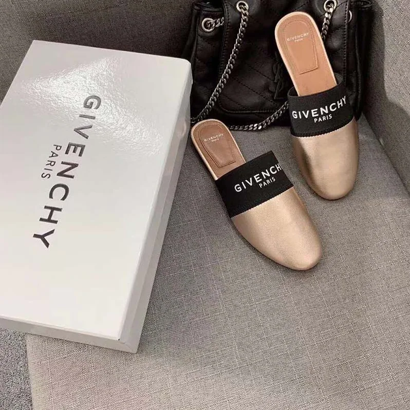 Givenchy Shoes Givenchy Paris Leather Mules for Women in Gold