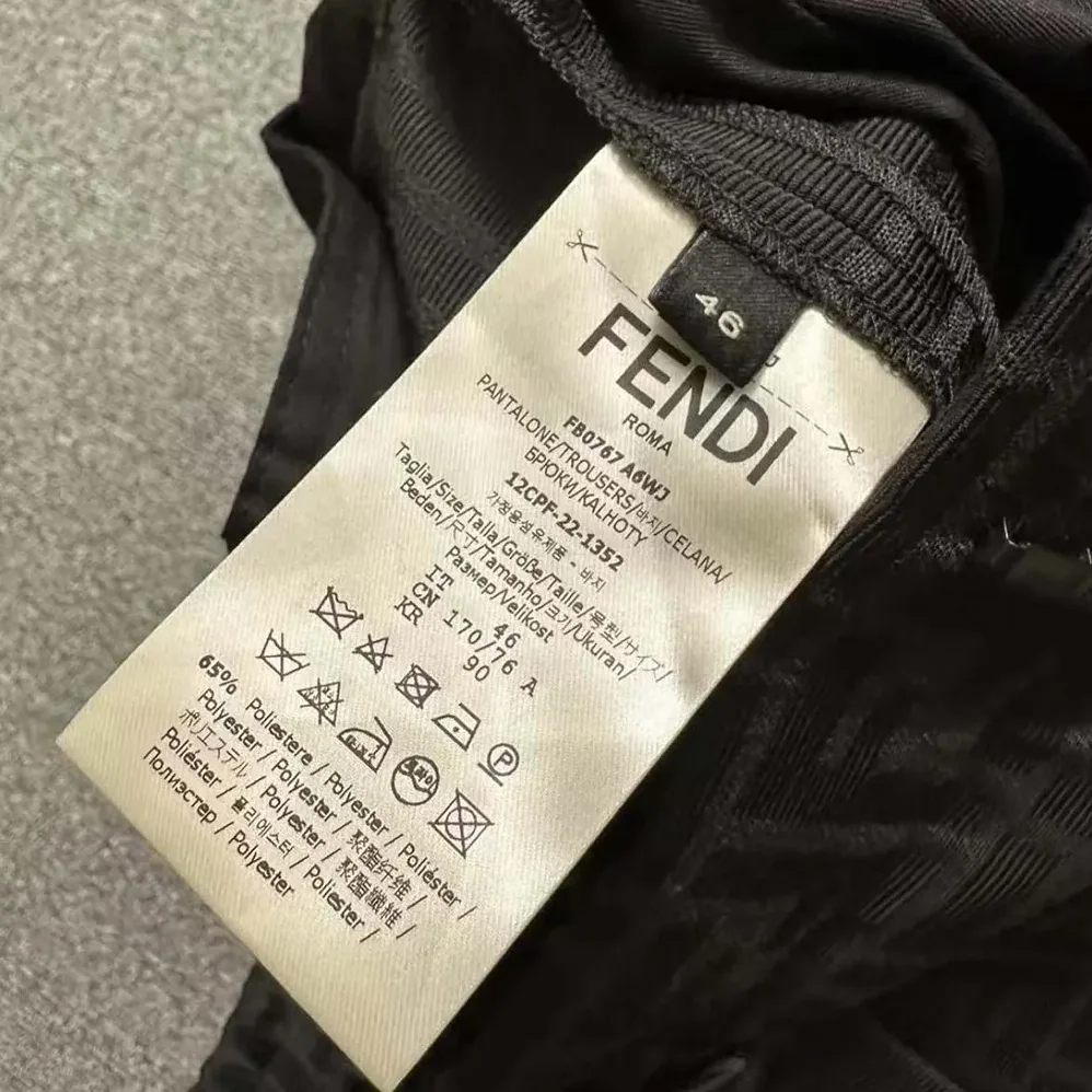 Fendi Black Fabric Trousers for Men