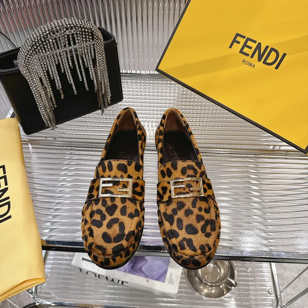 Fendi Baguette Printed Cavallino Calfskin Loafers for Women Fendi Baguette Printed Cavallino Calfskin Loafers for Women