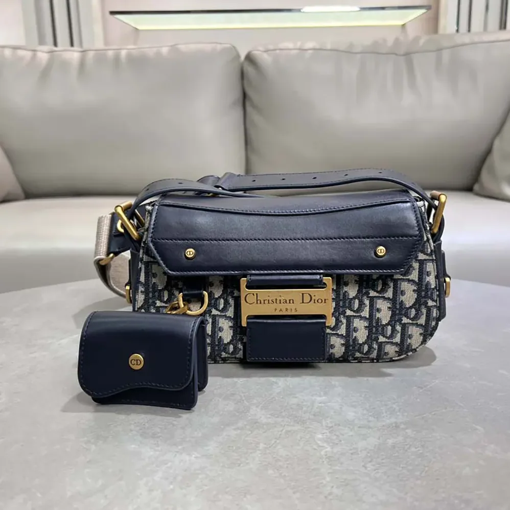 Dior Small Streetchic Bag Blue Dior Oblique Jacquard and Smooth Calfskin for Women Dior Small Streetchic Bag Blue Dior Oblique Jacquard and Smooth Calfskin for Women