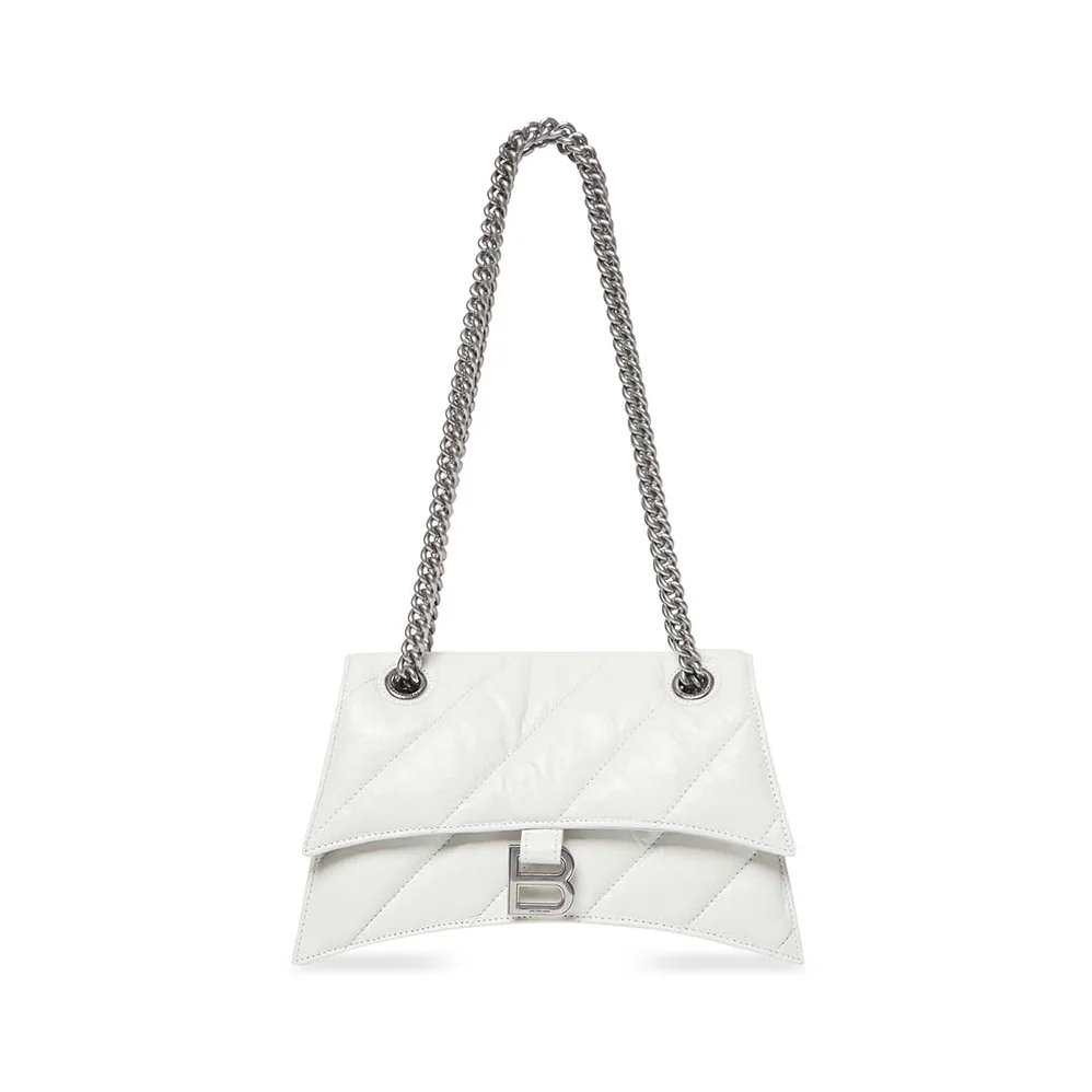 Balenciaga Crush Small Chain Bag Quilted in Optic White for Women Balenciaga Crush Small Chain Bag Quilted in Optic White for Women