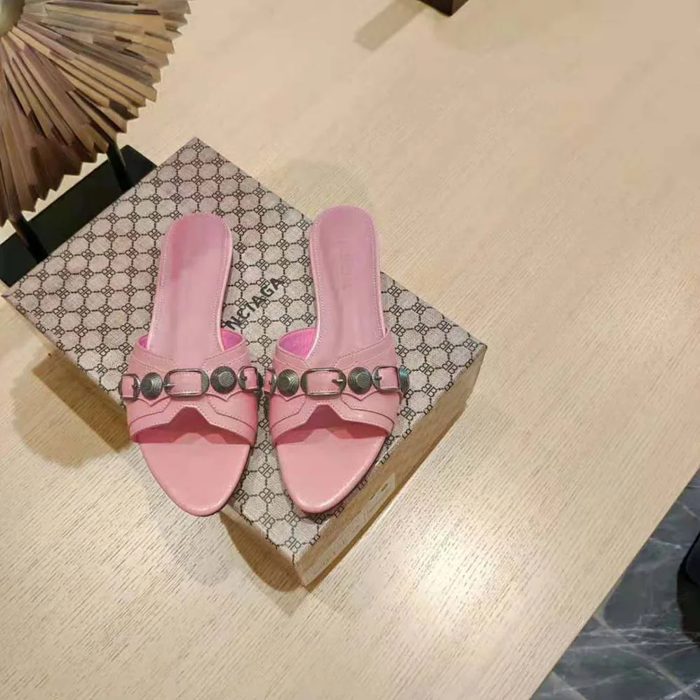 Balenciaga Cagole Sandal in Pink Arena Lambskin for Women Balenciaga Cagole Sandal in Pink Arena Lambskin for Women