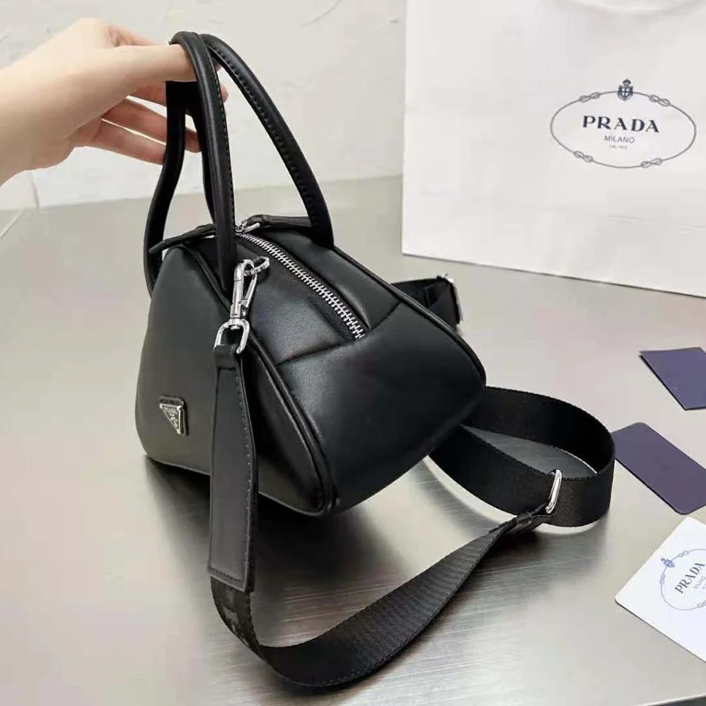 Prada Leather Prada Triangle Bag for Women in Black Prada Leather Prada Triangle Bag for Women in Black