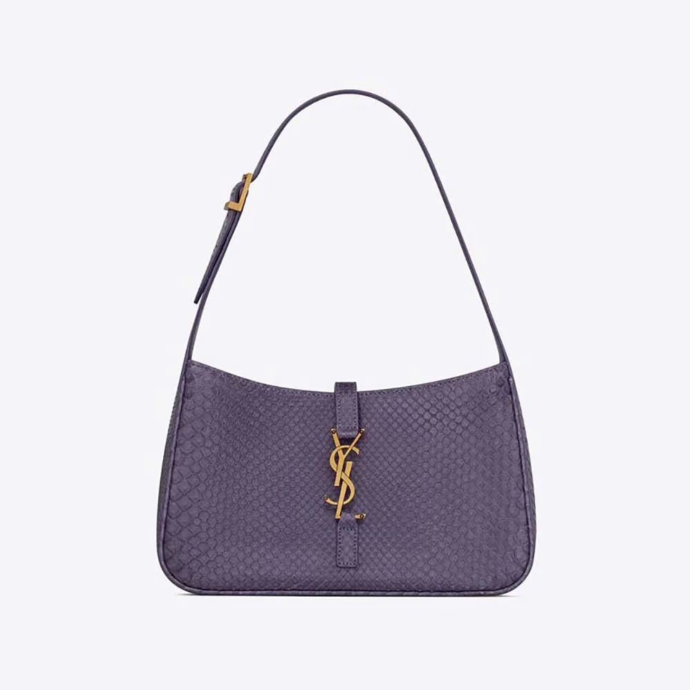 Saint Laurent YSL Le 5 A 7 Hobo Bag in Python for Women in Purple