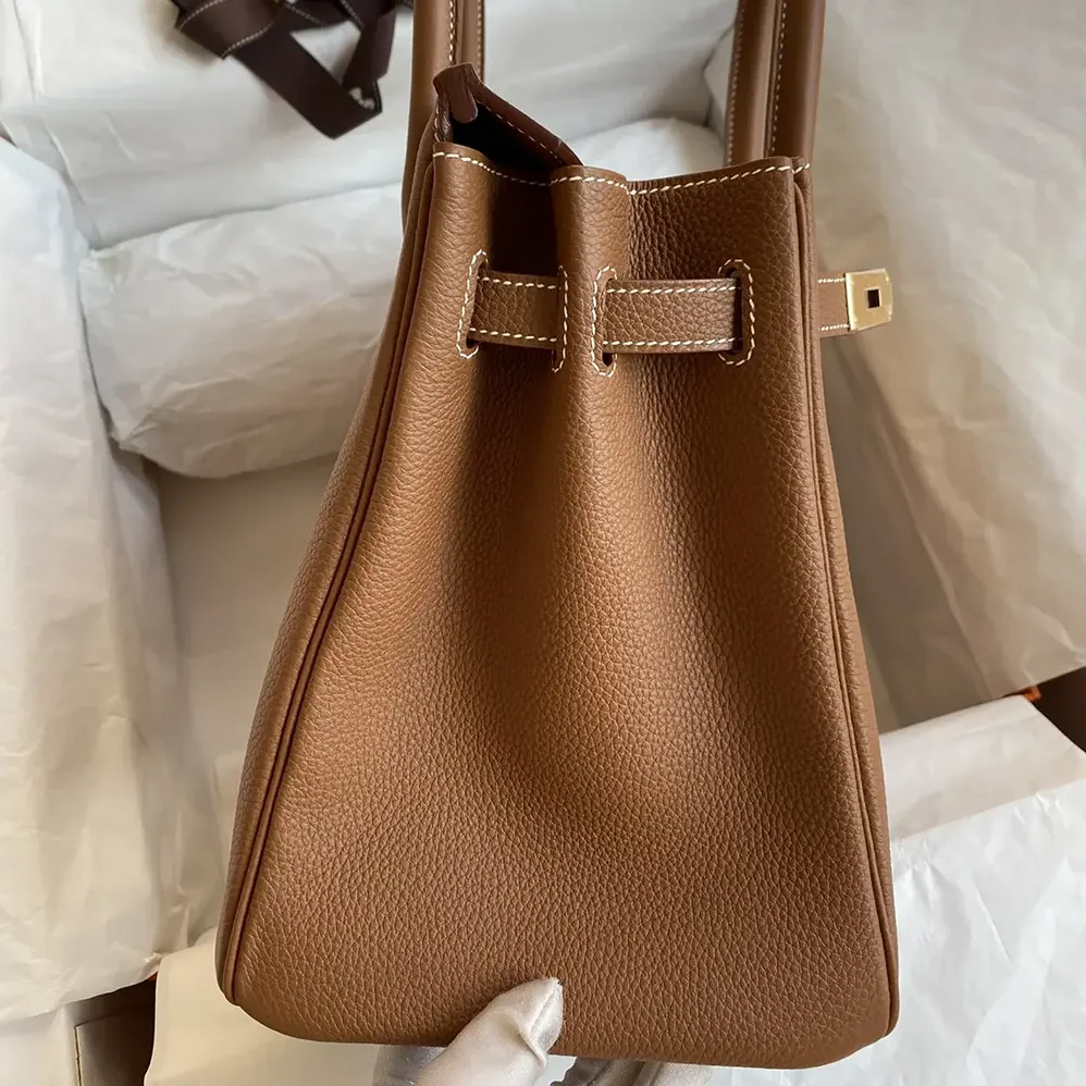 Hermes Birkin 30 Bag in Epsom Leather with Gold Hardware in Brown/Gold