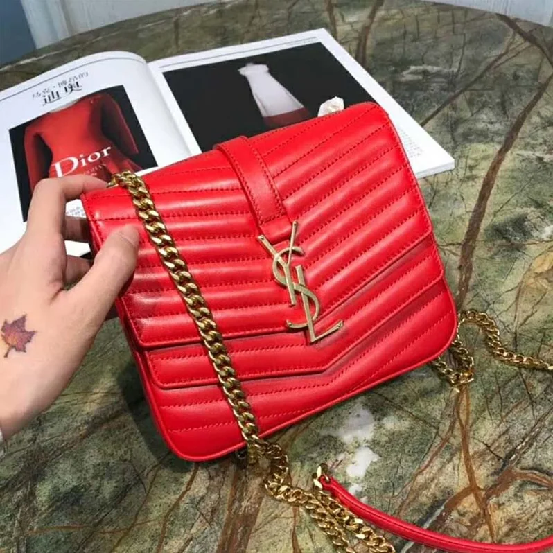 Saint Laurent YSL Sulpice Small in Matelasse Leather for Women in Red