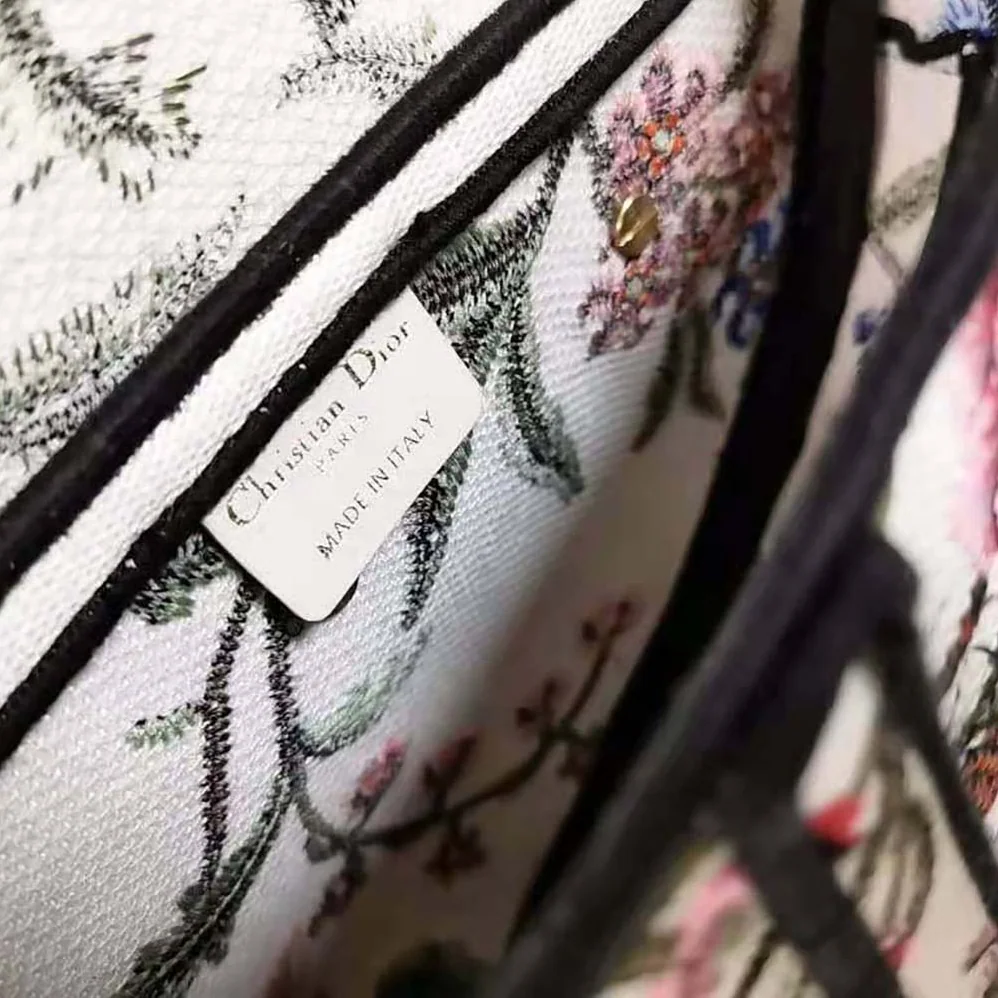 Dior Saddle Bag White Multicolor Dior Petites Fleurs Embroidery for Women Dior Saddle Bag White Multicolor Dior Petites Fleurs Embroidery for Women