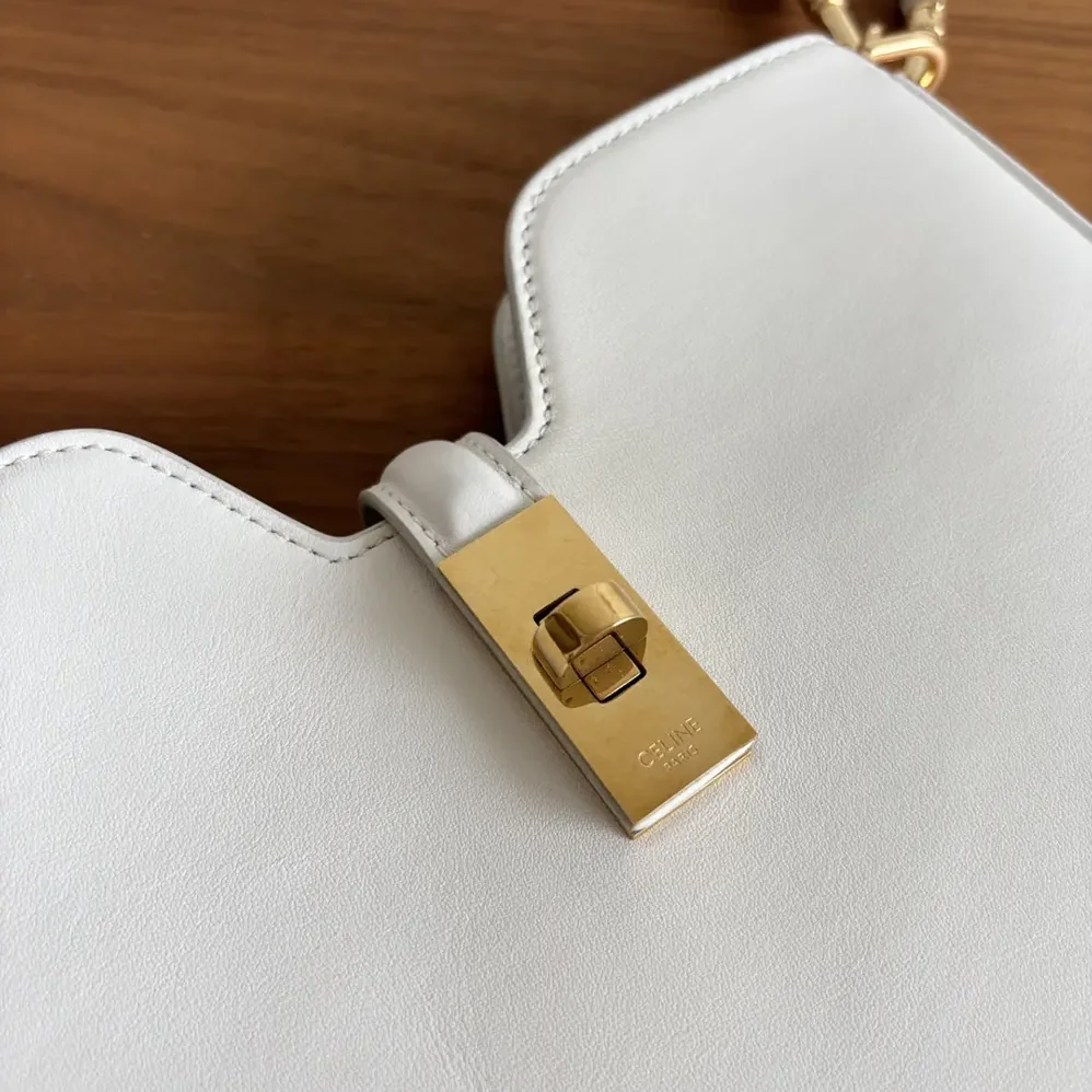 Celine Small Camille 16 Soft Bag in Smooth Calfskin for Women in White Celine Small Camille 16 Soft Bag in Smooth Calfskin for Women in White
