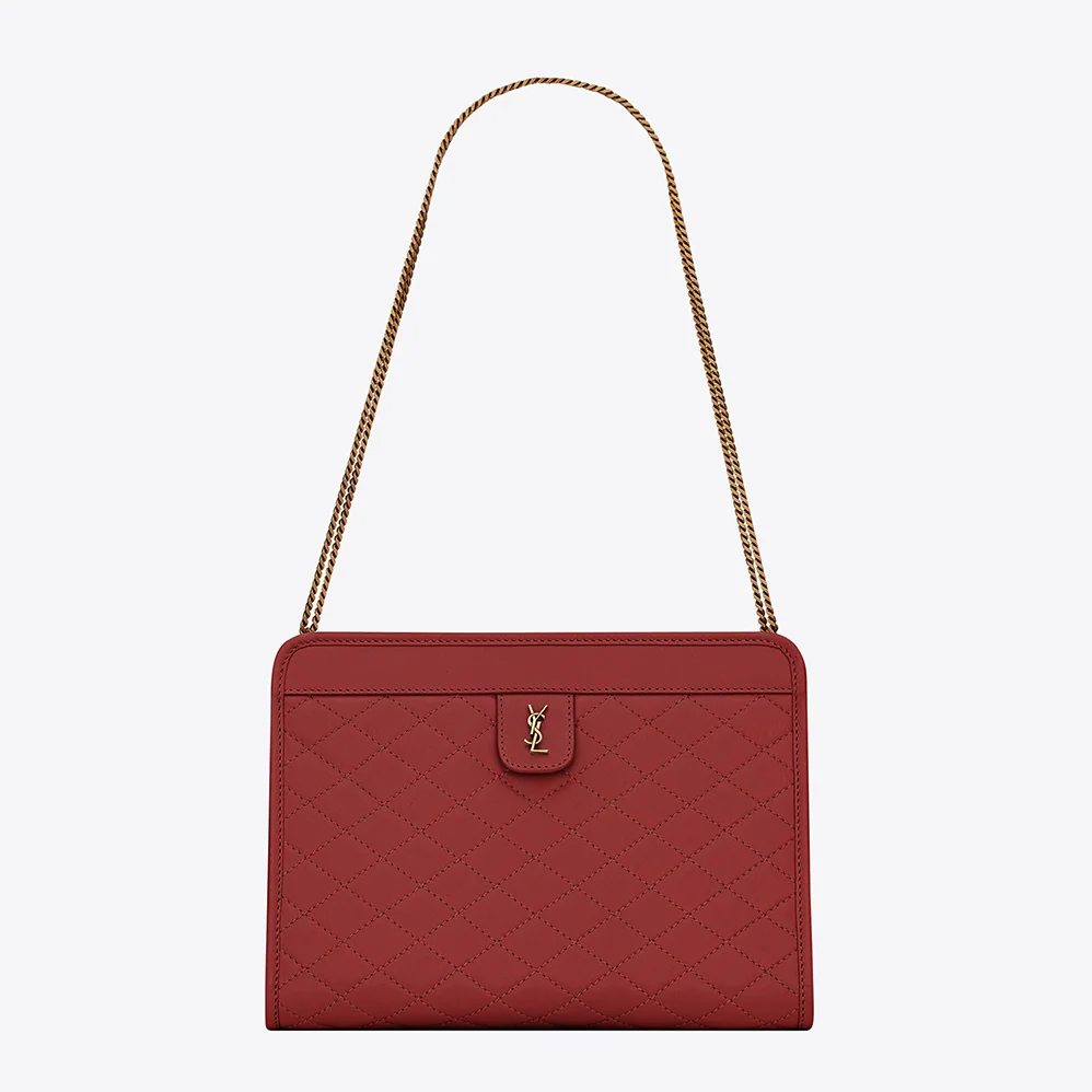 Saint Laurent YSL Victoire Baby Clutch in Leather for Women in Red