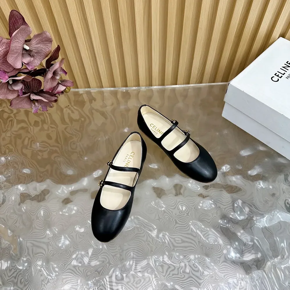 Celine Les Ballerines Celine Double Strap in Lambskin for Women