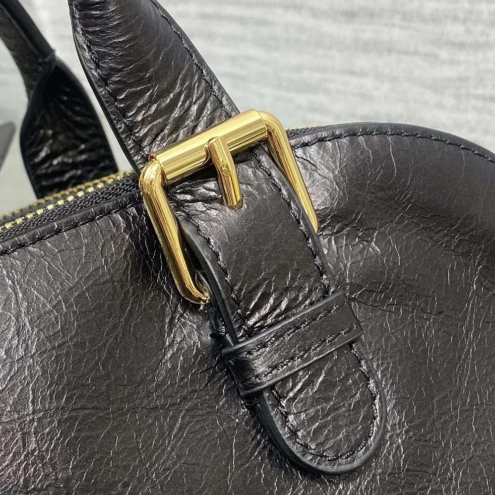 Dior Small Grand Tour Bowling Bag Black Crinkled Calfskin for Women