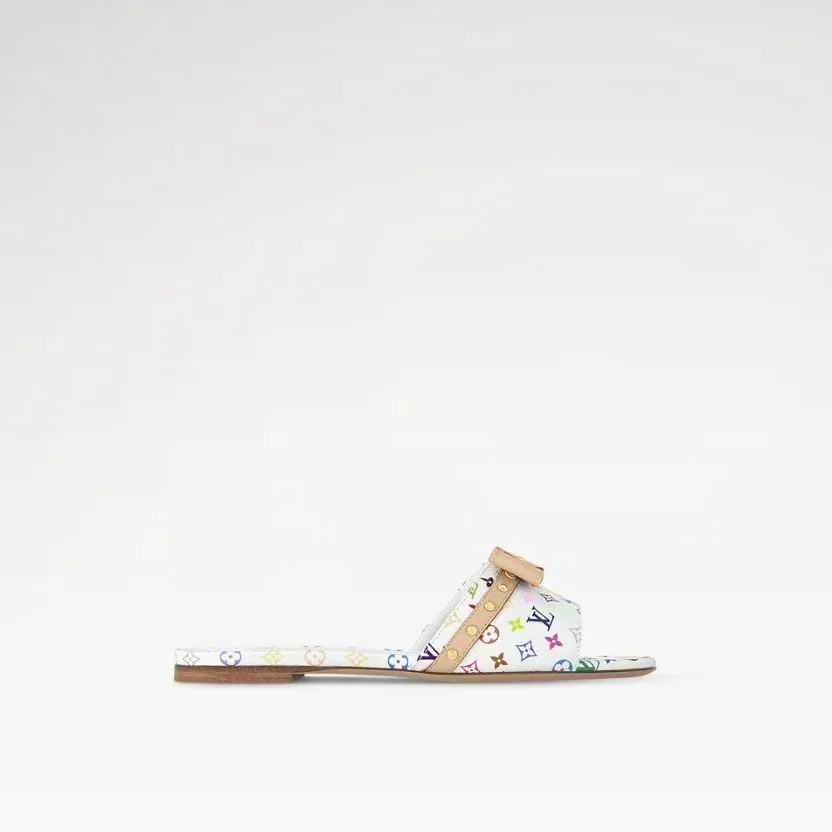 Louis Vuitton LV x TM 6AM Flat Mule White 1AGZUV Louis Vuitton LV x TM 6AM Flat Mule White 1AGZUV