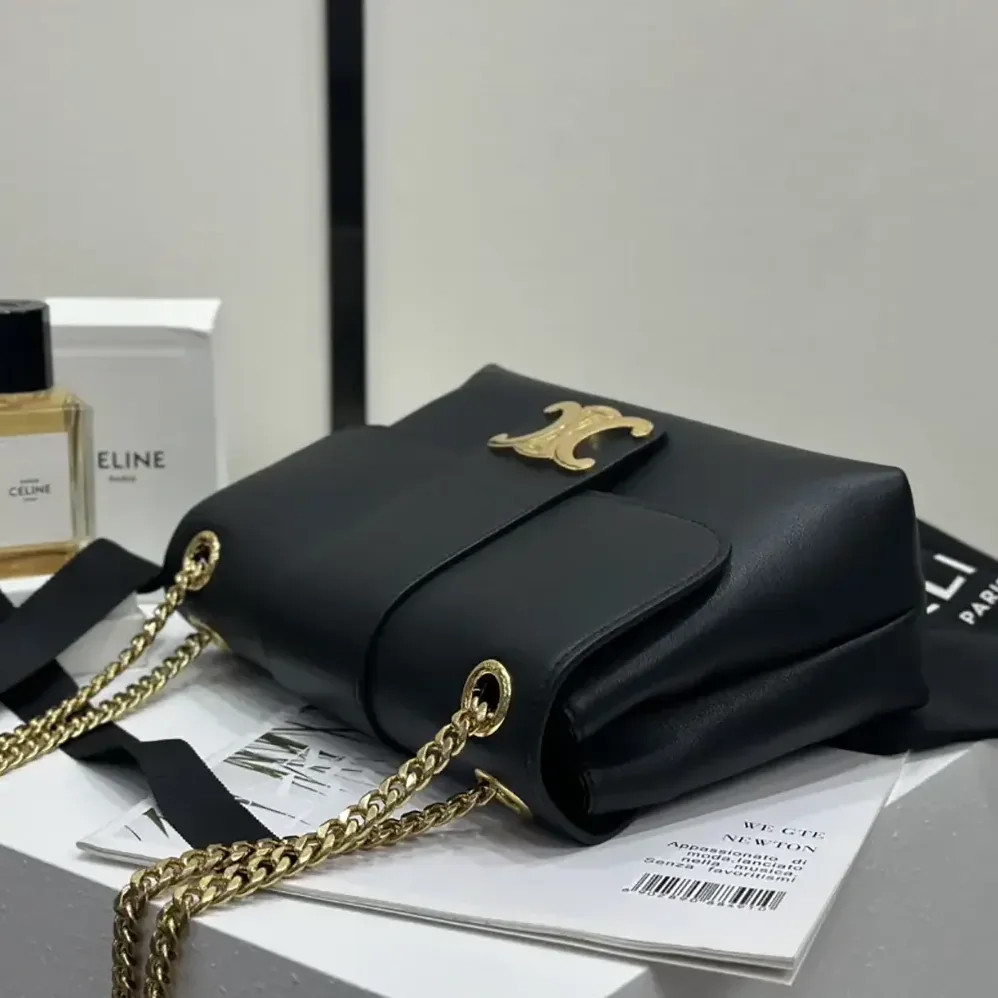 Celine Medium Celine Victoire Bag in Supple Calfskin-Black 15853FDU.38NO for Women