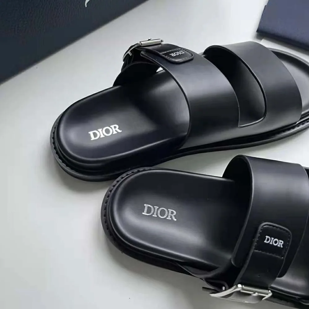 Dior Aqua Sandal Black Smooth Calfskin for Men Dior Aqua Sandal Black Smooth Calfskin for Men