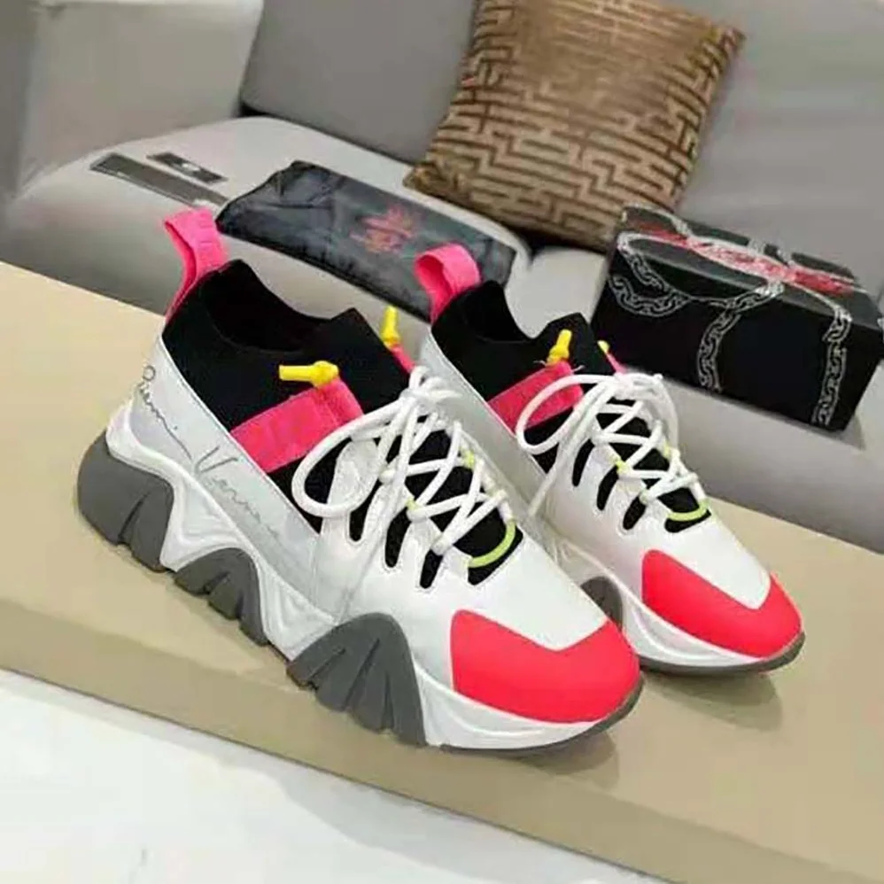 Versace Squalo Knit Sneakers for Women in Pink