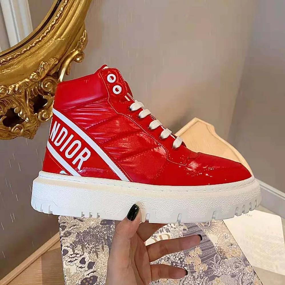 Dior D-Player Sneaker Red Quilted Nylon for Unisex Dior D-Player Sneaker Red Quilted Nylon for Unisex