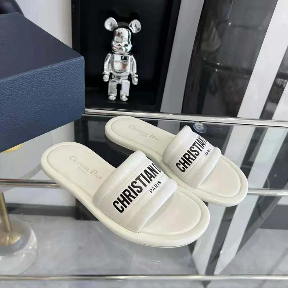 Dior Every-D Slide White Embossed Lambskin for Women Dior Every-D Slide White Embossed Lambskin for Women