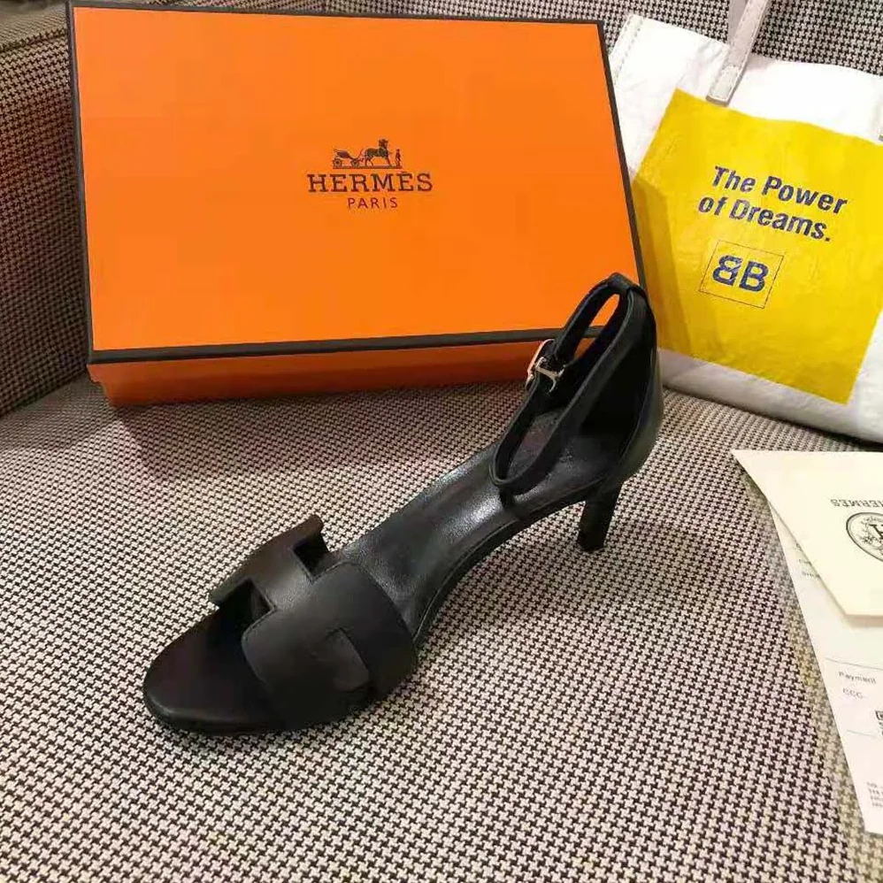 Hermes Premiere 70 High Heel Sandal in Calfskin with Thin Ankle Strap for Women