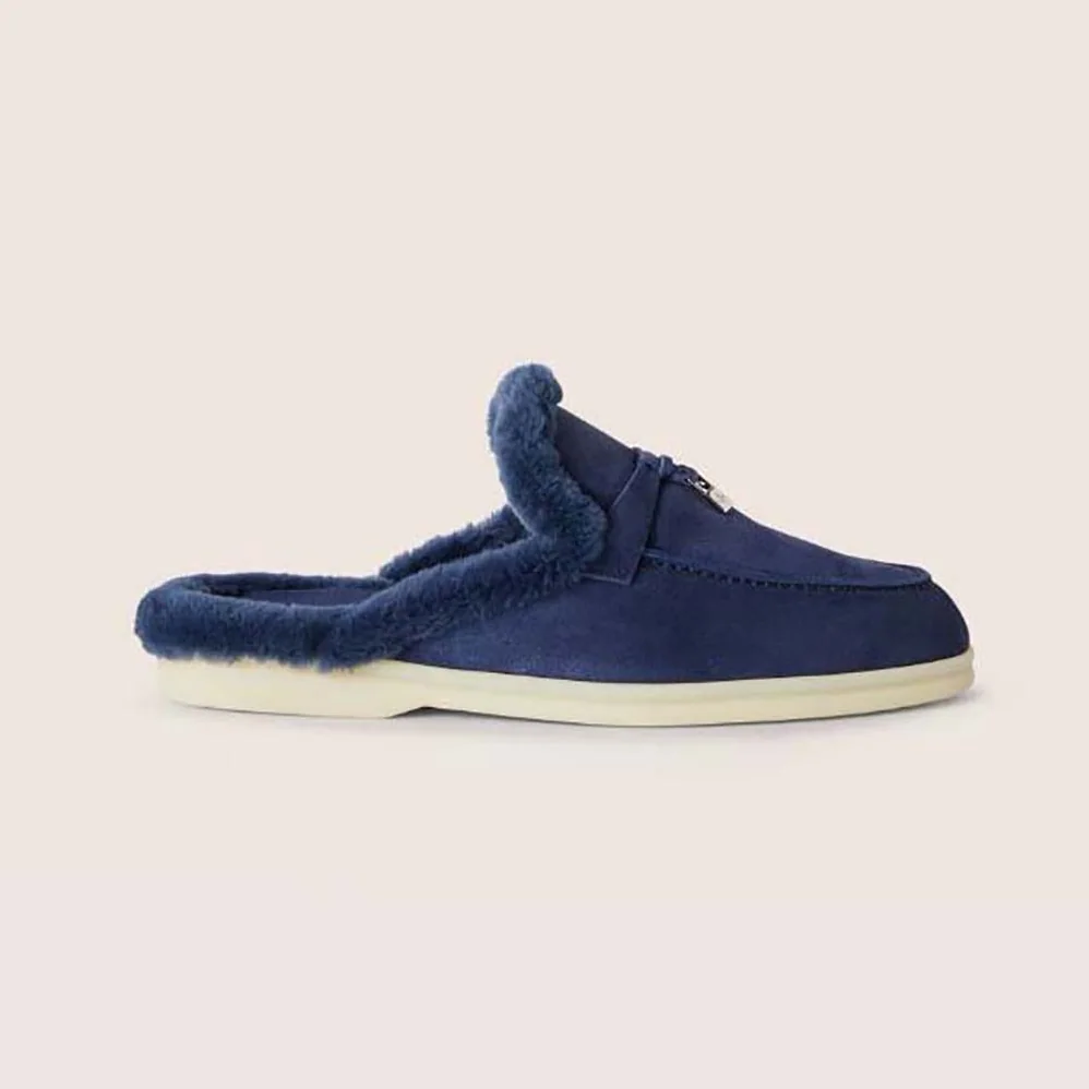 Loro Piana Charms Walk Babouche Loafers for Unisex in Navy