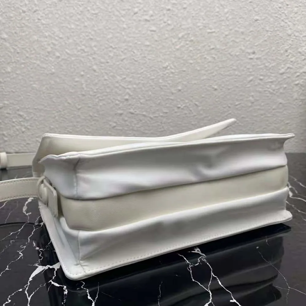 Prada Small Padded Re-Nylon Shoulder Bag for Women in White Prada Small Padded Re-Nylon Shoulder Bag for Women in White
