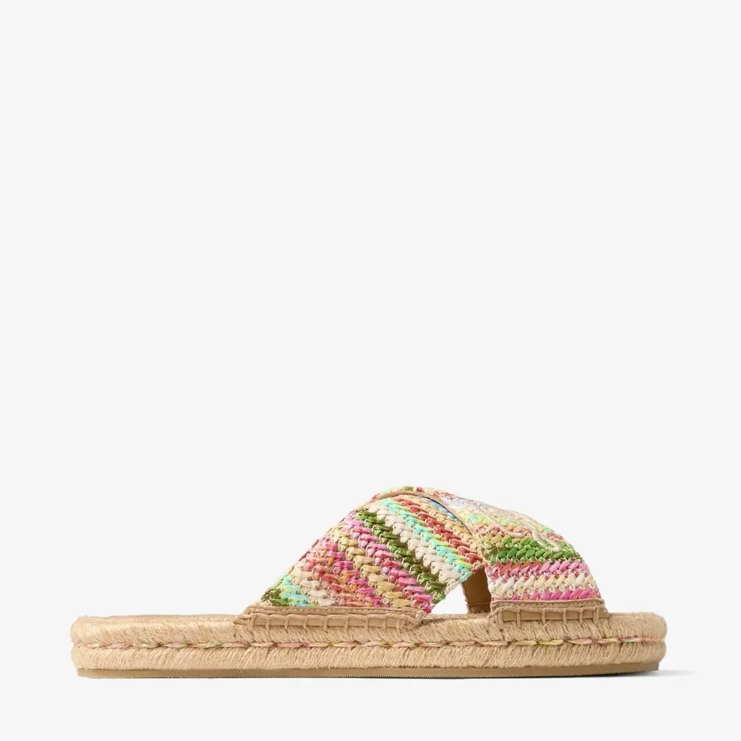 Jimmy Choo Aciel Sandal Flat Multicolor ACIELSANDALFLATQEU