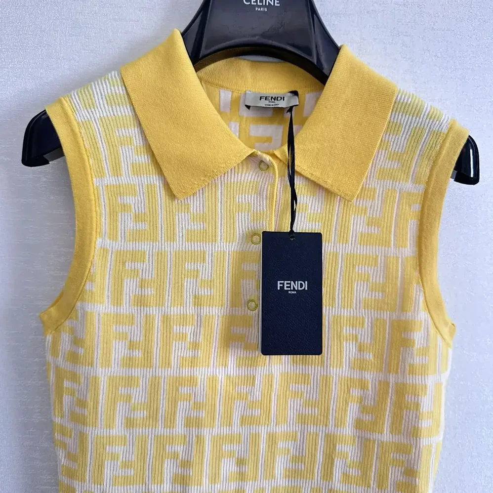 Fendi Golden Yellow FF Cotton Dress for Women