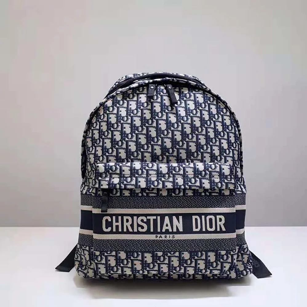 Dior Travel Backpack Blue Dior Oblique Technical Jacquard for Men Dior Travel Backpack Blue Dior Oblique Technical Jacquard for Men