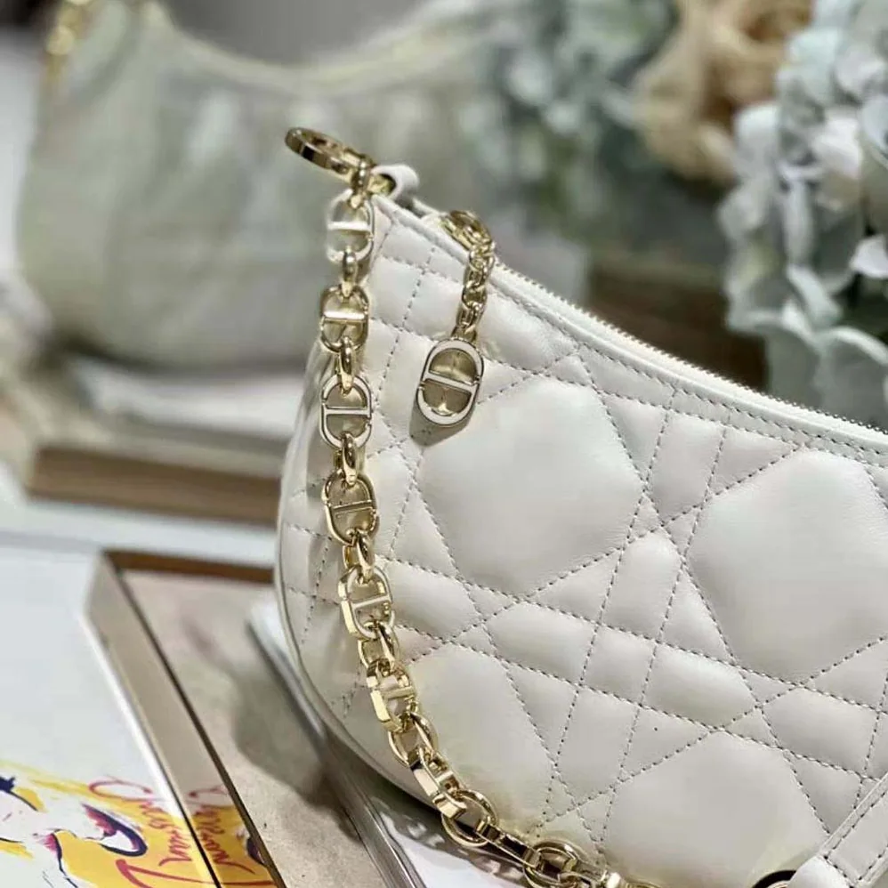Dior CD Lounge Bag Latte Supple Macrocannage Lambskin for Women Dior CD Lounge Bag Latte Supple Macrocannage Lambskin for Women