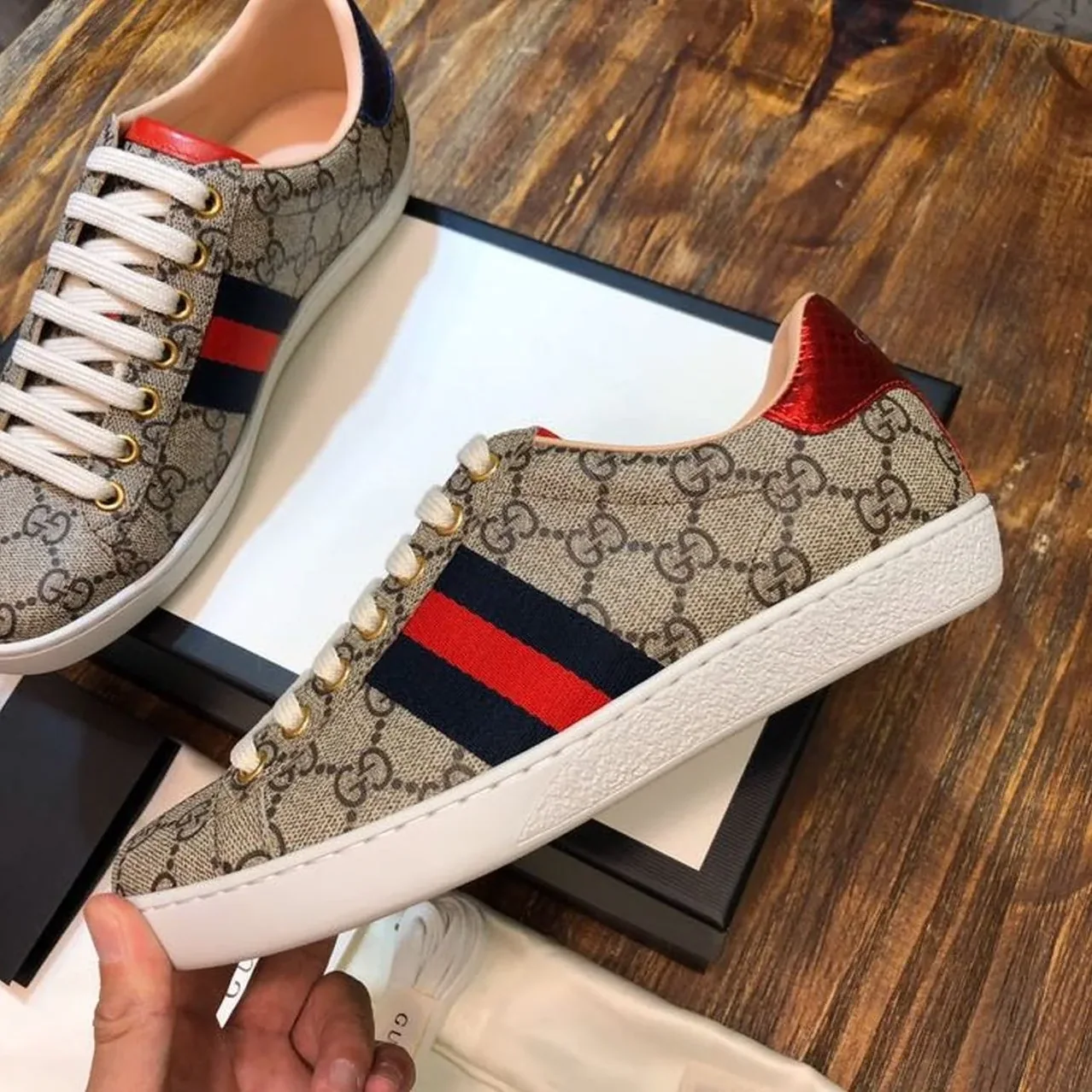 Gucci Ace GG Supreme Sneaker Brown for Women