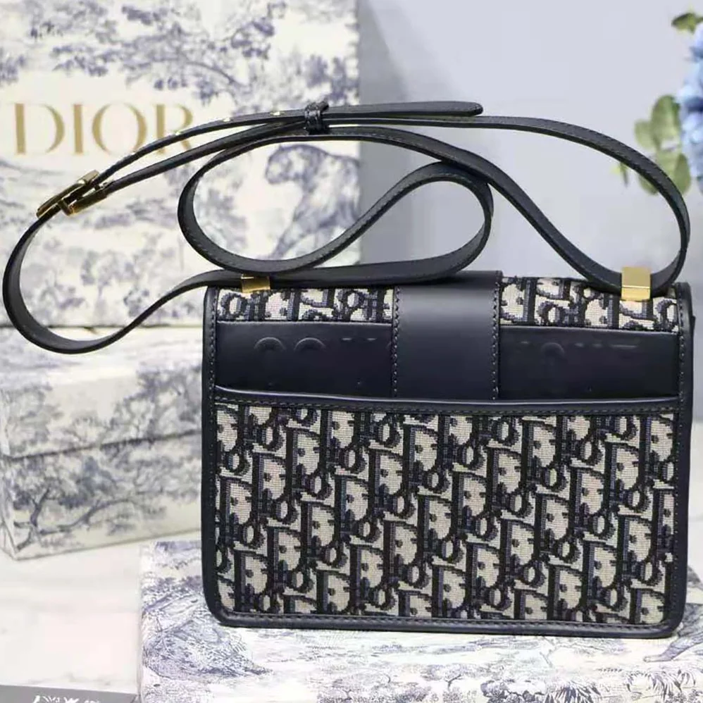 Dior 30 Montaigne Bag Blue Dior Oblique Jacquard for Women