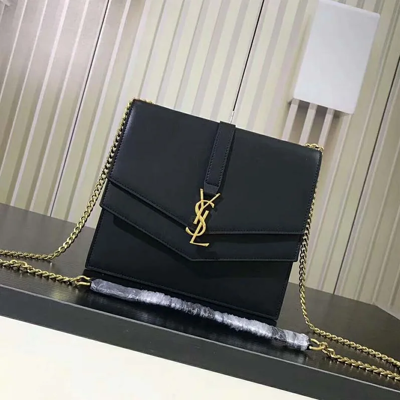 Saint Laurent YSL Sulpice Medium in Smooth Leather for Women in Black