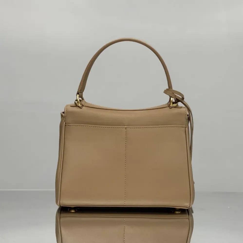 Balenciaga Rodeo Handbag Mini In latte Smooth Calfskin Aged for Women in gold Hardware