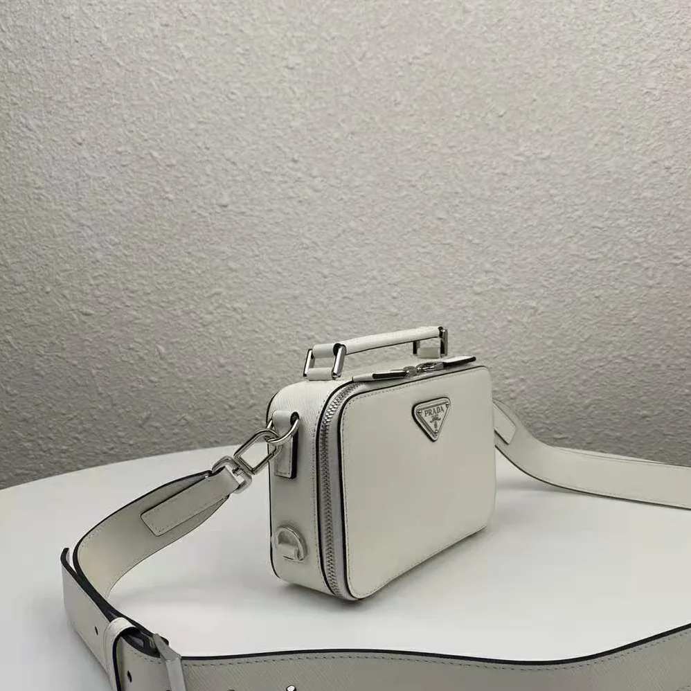 Prada Prada Brique Saffiano Leather Cross-Body Bag for Men in White