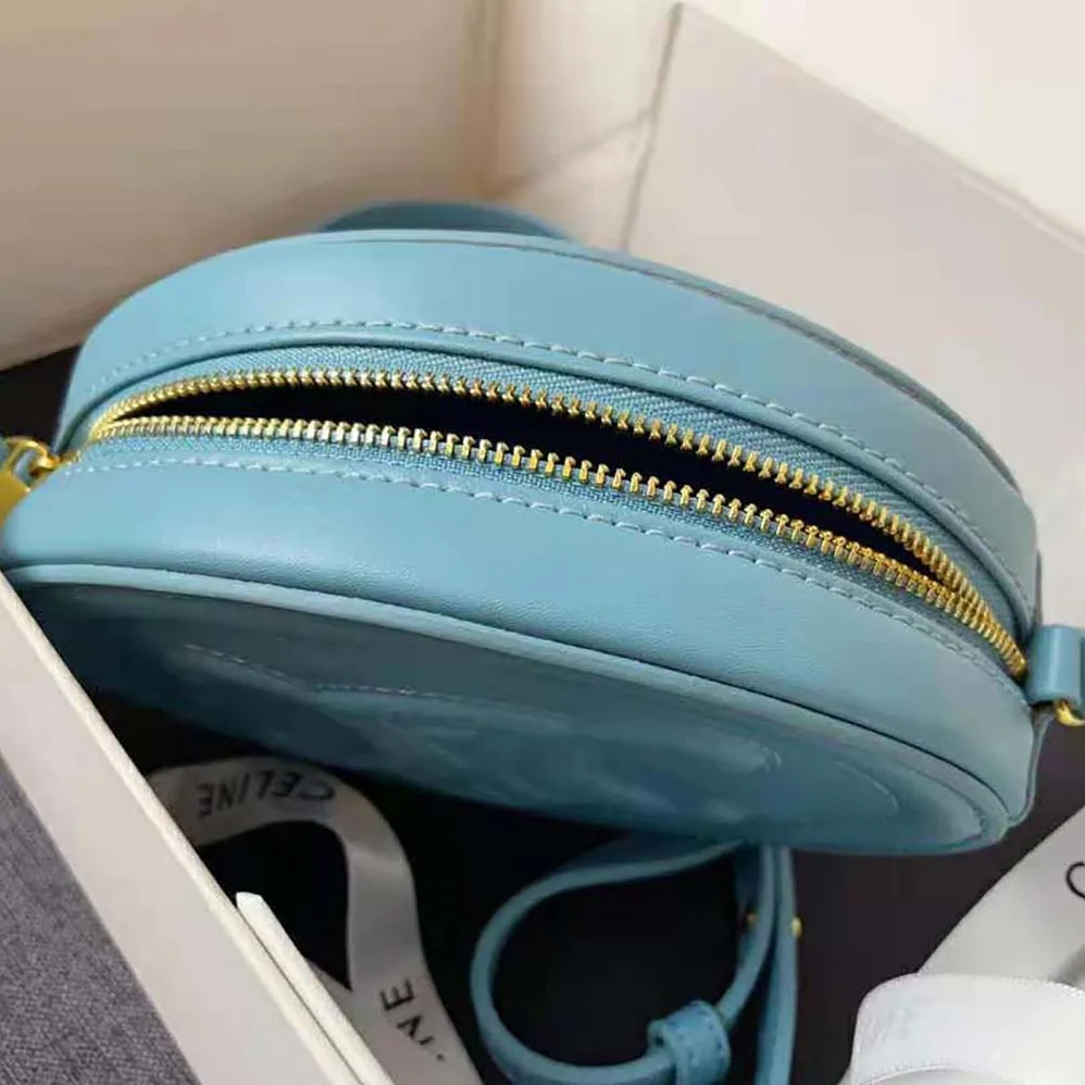 Celine Crossbody Oval Purse Cuir Triomphe in Smooth Calfskin for Women in Blue