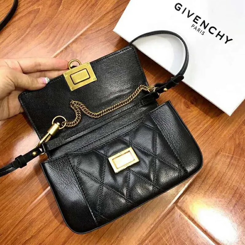 Givenchy Mini Pocket Bag in Diamond Quilted Leather for Women in Black Givenchy Mini Pocket Bag in Diamond Quilted Leather for Women in Black