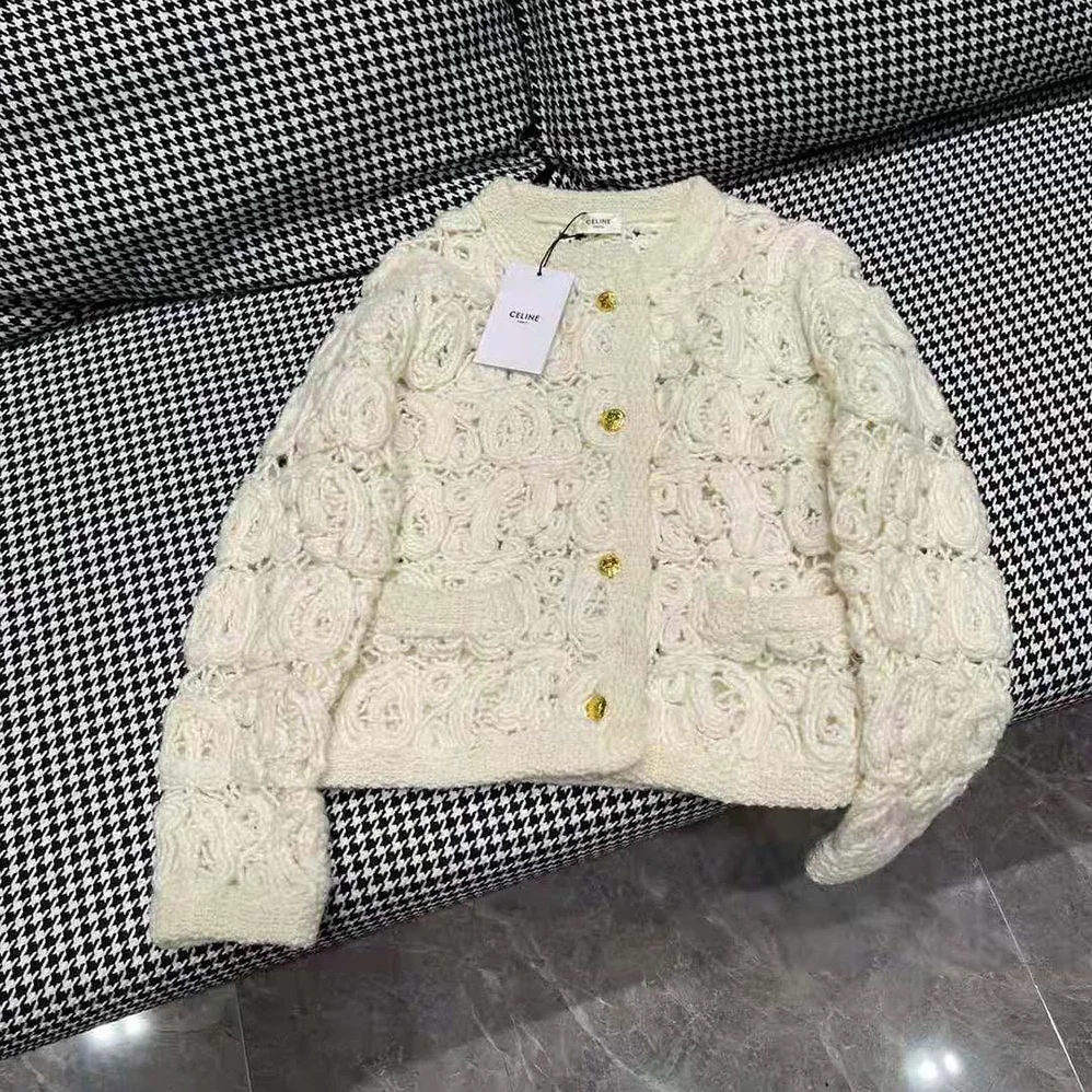 Celine Cardigan Jacket in Cornelly Wool for Women