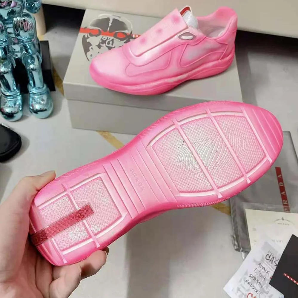 Prada Cass x Prada Americas Cup Rel3ase Sneakers for Unisex in Pink Prada Cass x Prada Americas Cup Rel3ase Sneakers for Unisex in Pink