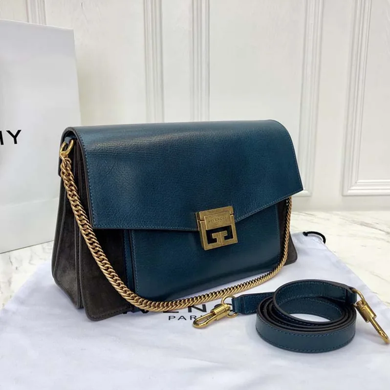 Givenchy Small Gv3 Bag in Leather and Suede for Women in Navy