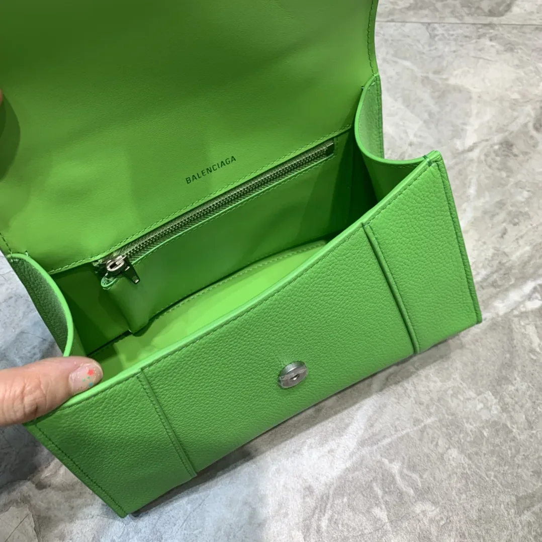 Balenciaga Hourglass Small Handbag In Green Balenciaga Hourglass Small Handbag In Green