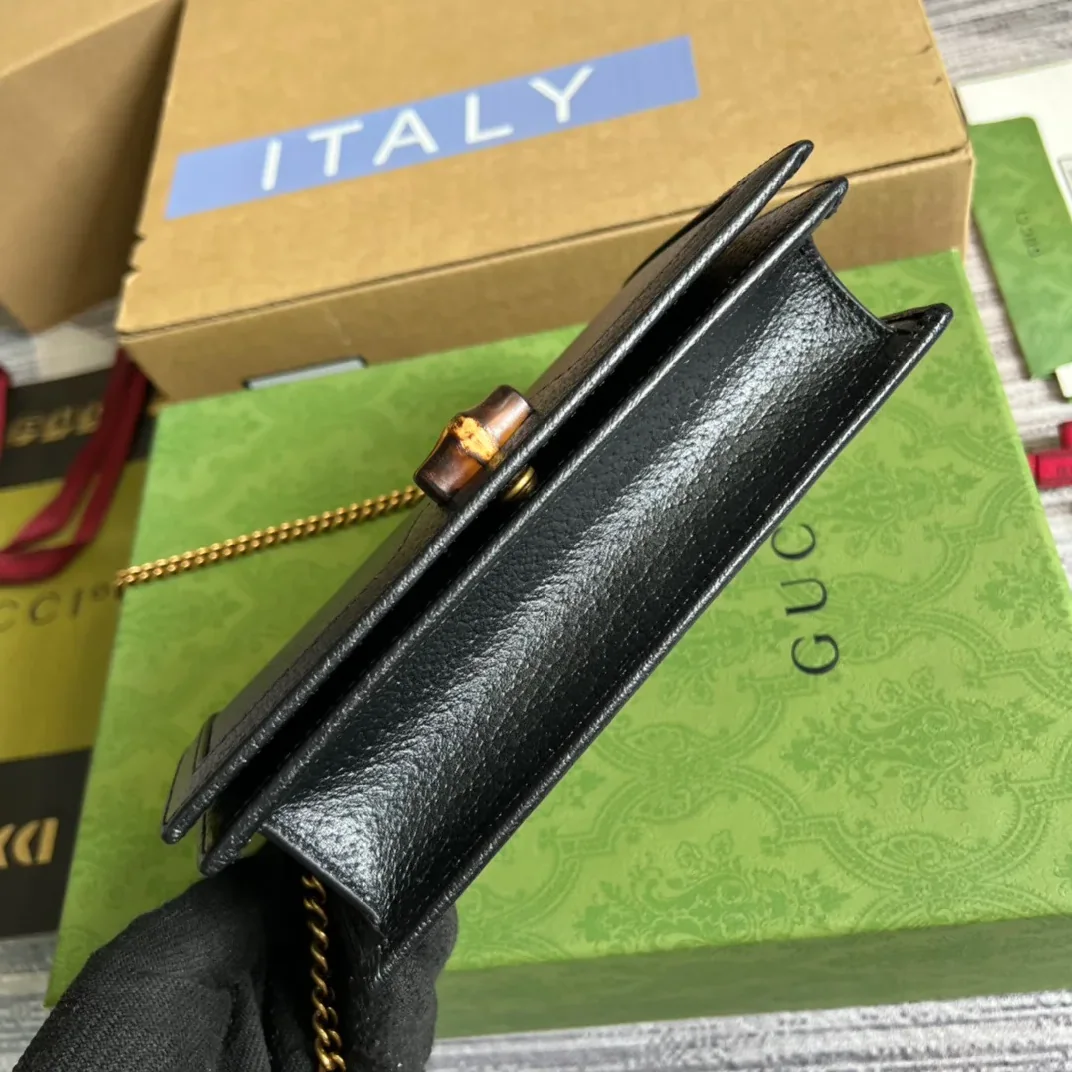 Gucci Diana Mini Bag With Bamboo Black Gucci Diana Mini Bag With Bamboo Black