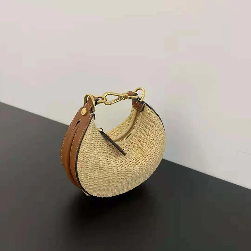 Fendi Nano Fendigraphy Natural Raffia Charm for Women